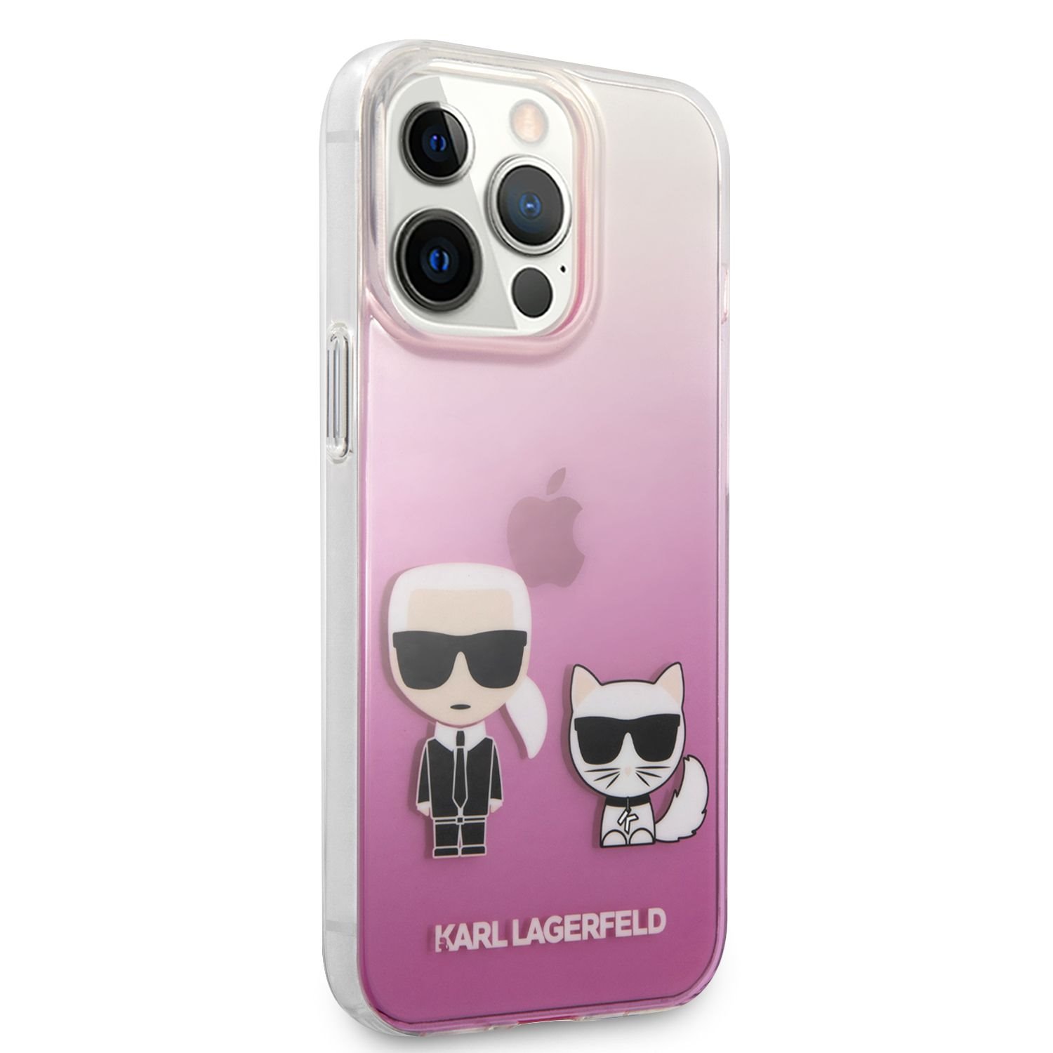 Zadní kryt Karl Lagerfeld PC/TPU Ikonik Karl and Choupette KLHCP13XCKTRP pro Apple iPhone 13 Pro Max, růžová