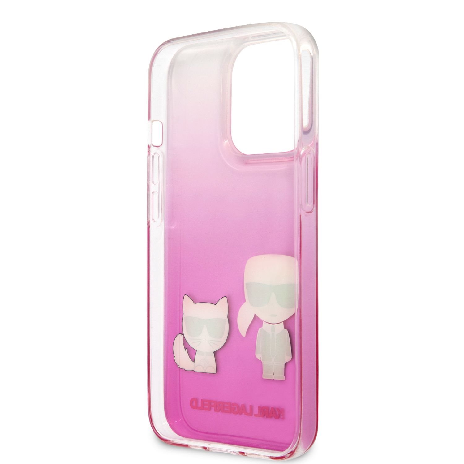 Zadní kryt Karl Lagerfeld PC/TPU Ikonik Karl and Choupette KLHCP13LCKTRP pro Apple iPhone 13 Pro, růžová
