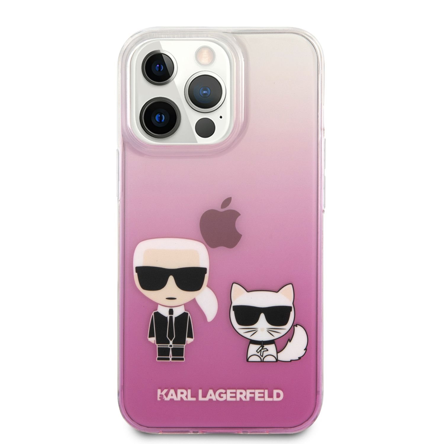 Zadní kryt Karl Lagerfeld PC/TPU Ikonik Karl and Choupette KLHCP13SCKTRP pro Apple iPhone 13 mini, růžová