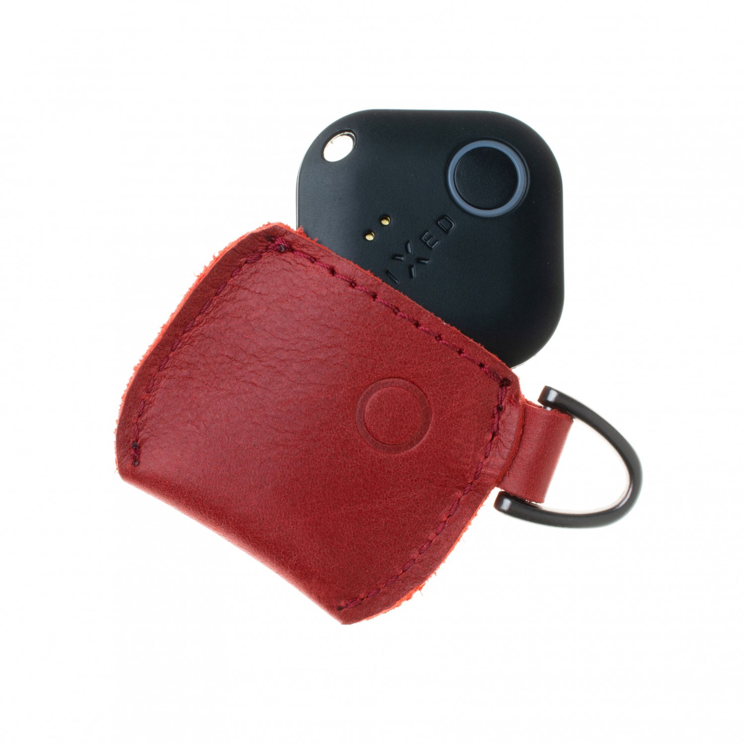 Levně Kožené pouzdro FIXED Smile Case se smart trackerem FIXED Smile Pro, červená