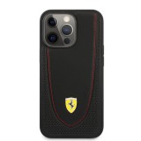 Ochranné pouzdro Ferrari Leather with Curved Line FEHCP13SRGOK pro Apple iPhone 13 Mini, černá