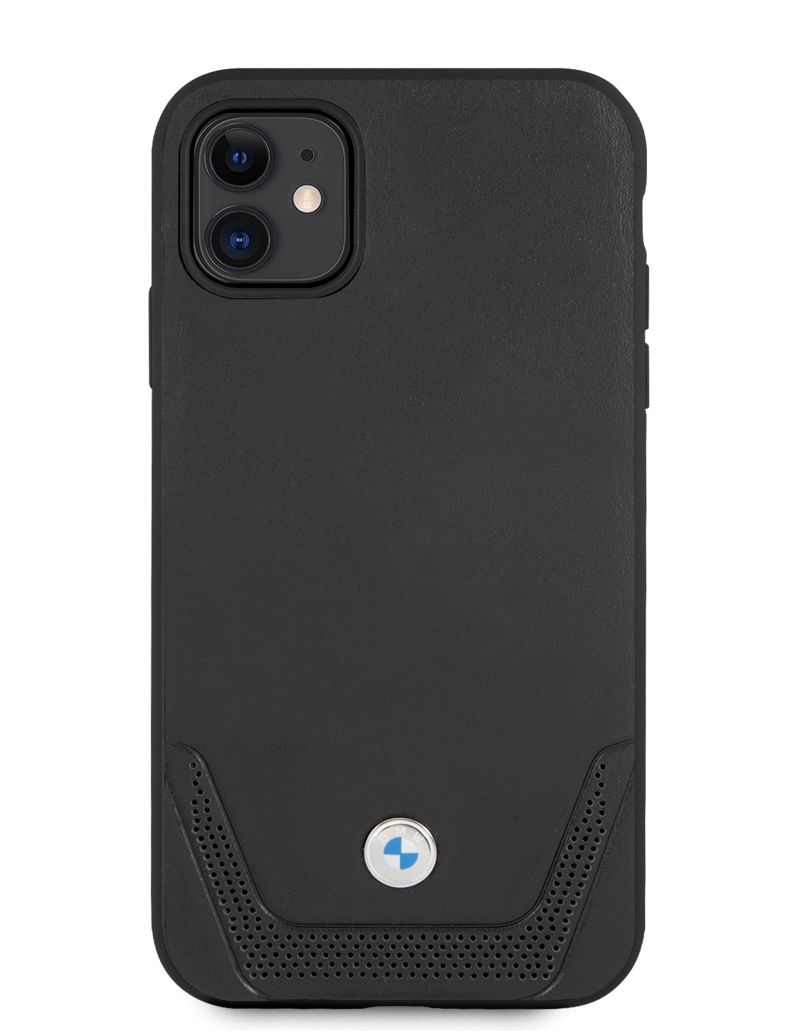 Ochranný kryt BMW Signature Leather Lower Stripe BMHCP12MRSWPK pro Apple iPhone 12/12 Pro, černá
