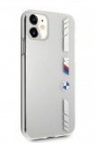 Ochranný kryt BMW M PC/TPU Silver Stripes BMHCN61MKTSS pro Apple iPhone 11, transparentní