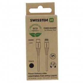 Datový kabel Swissten USB-C/Lightning, 1,2m, černá
