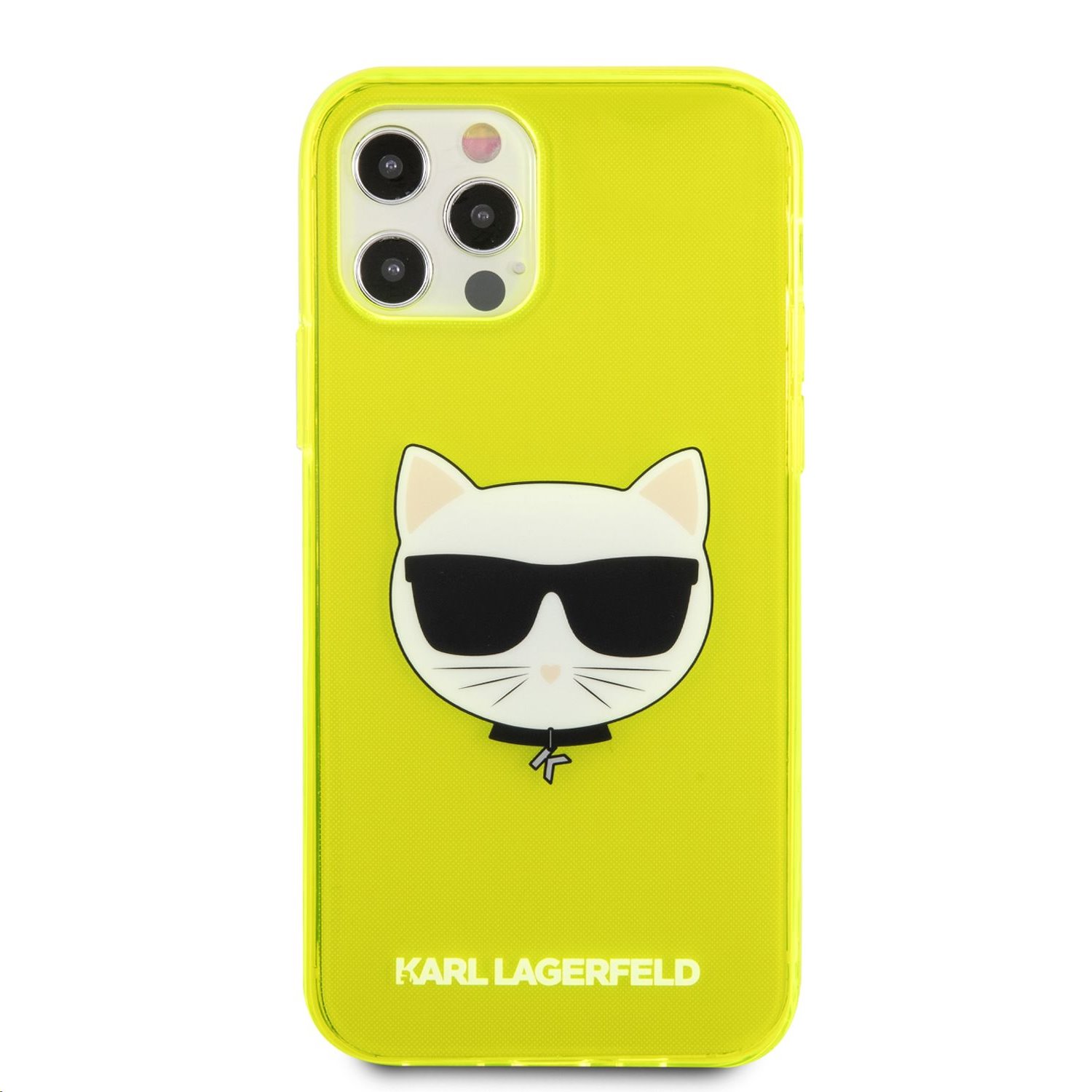 Silikonové pouzdro Karl Lagerfeld TPU Choupette Head Kryt KLHCP13XCHTRY pro Apple iPhone 13 Pro Max, žlutá