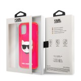 Silikonové pouzdro Karl Lagerfeld TPU Choupette Head KLHCP13MCHTRP pro Apple iPhone 13, růžová
