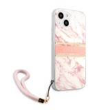 Zadní kryt Guess TPU Marble Stripe GUHCP13SKMABPI pro Apple iPhone 13 mini, růžová