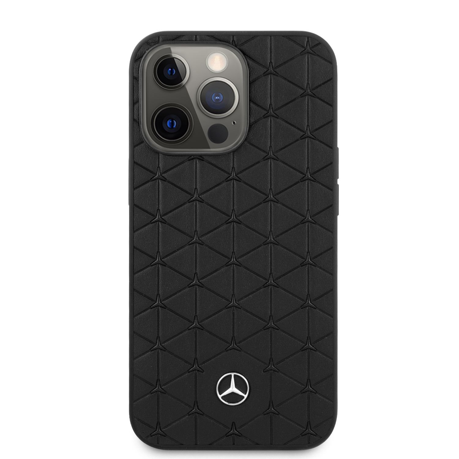 Zadní kryt Mercedes Genuine Leather Quilted MEHCP13LSPSBK pro Apple iPhone 13 Pro, černá