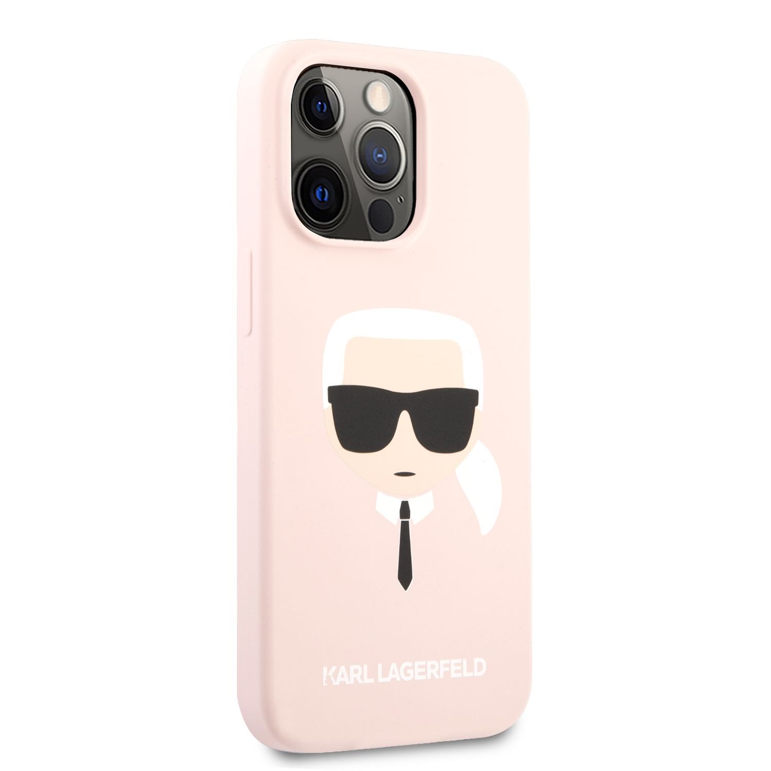 Zadní kryt Karl Lagerfeld Liquid Silicone Karl Head KLHCP13LSLKHP pro Apple iPhone 13 Pro, růžová