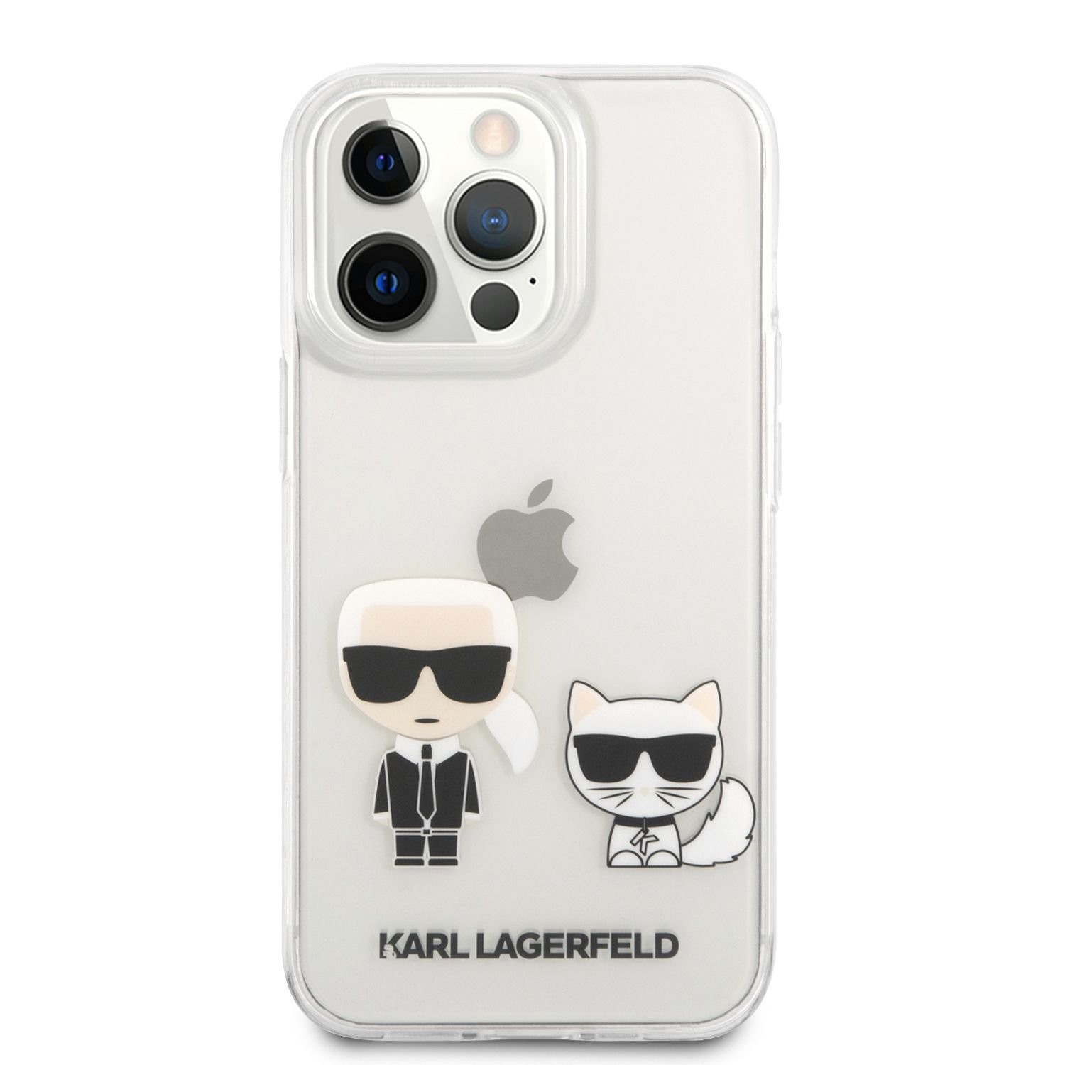 Zadní kryt Karl Lagerfeld PC/TPU Ikonik Karl and Choupette KLHCP13LCKTR pro Apple iPhone 13 Pro, transparentní 