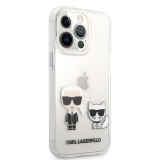 Zadní kryt Karl Lagerfeld PC/TPU Ikonik Karl and Choupette KLHCP13MCKTR pro Apple iPhone 13, transparentní 