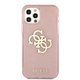 Zadní kryt Guess TPU Big 4G Full Glitter GUHCP13SPCUGL4GPI pro Apple iPhone 13 mini, růžová