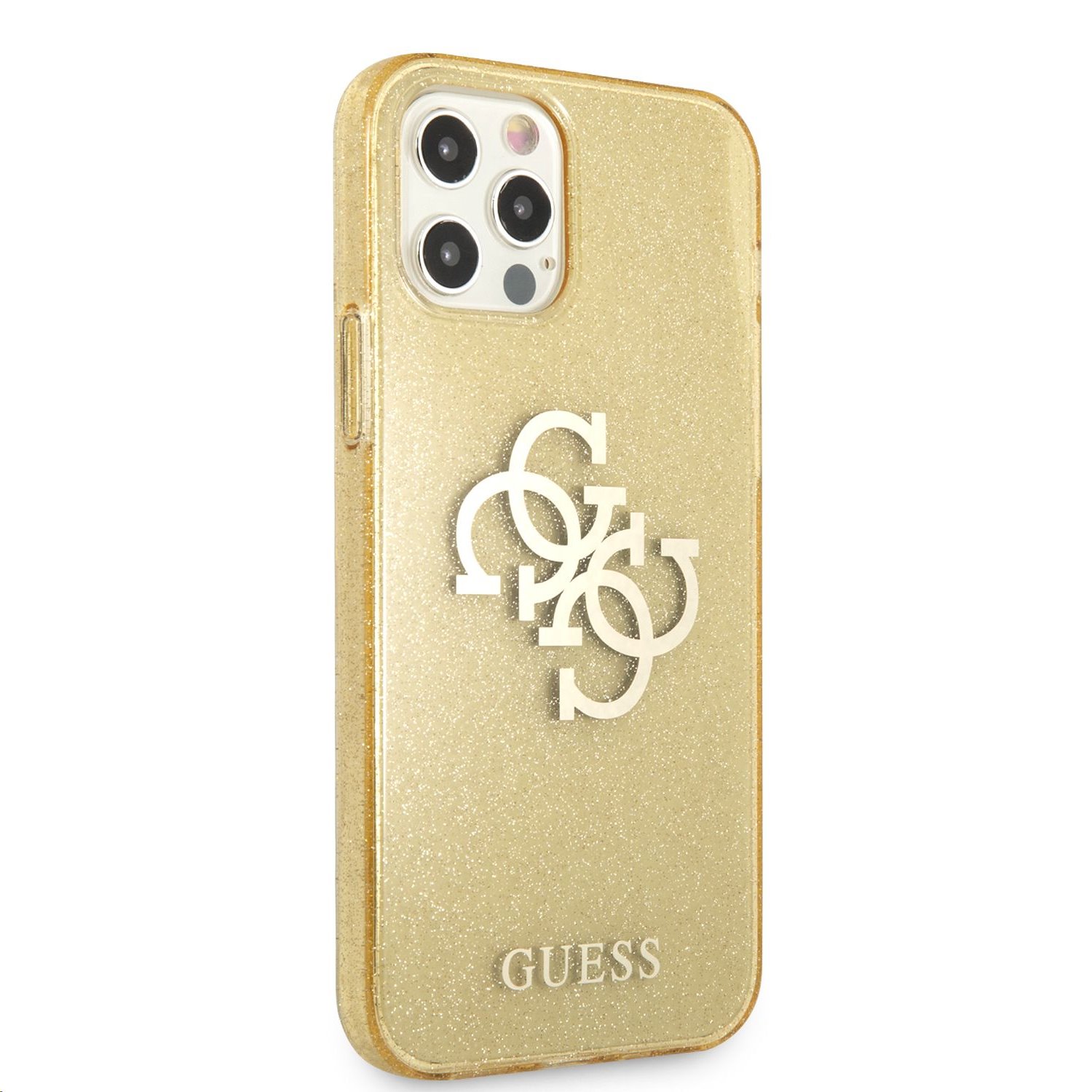 Zadní kryt Guess TPU Big 4G Full Glitter GUHCP13MPCUGL4GGO pro Apple iPhone 13, zlatá