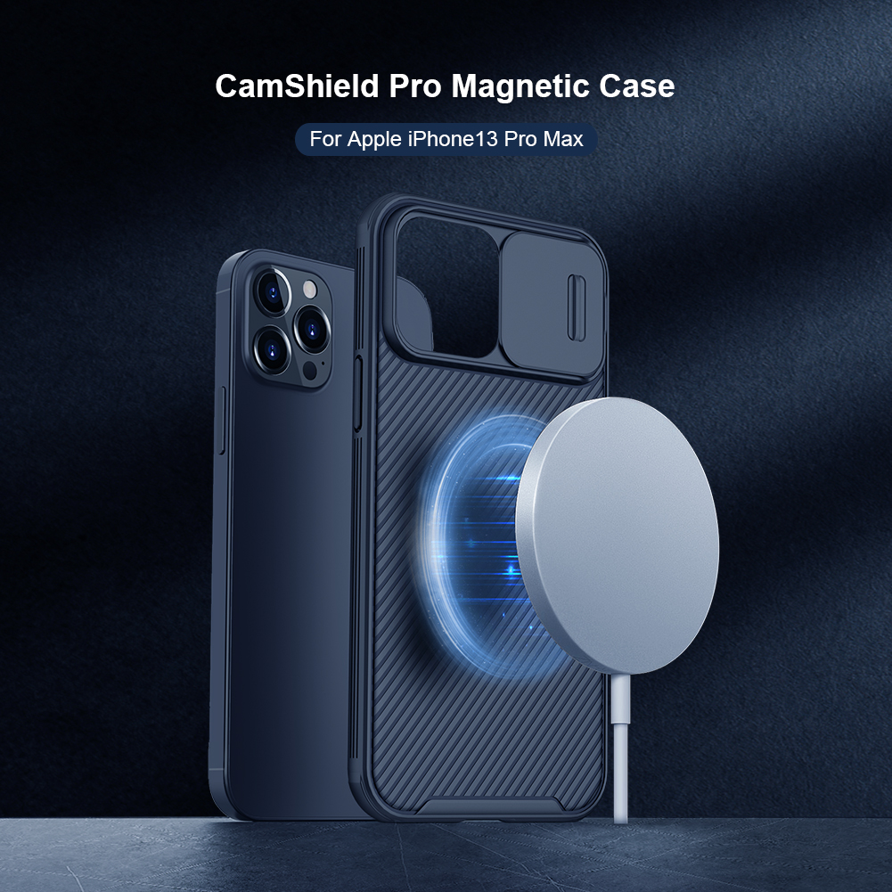 Zadní kryt Nillkin CamShield Pro Magnetic pro Apple iPhone 13 Pro Max, modrá