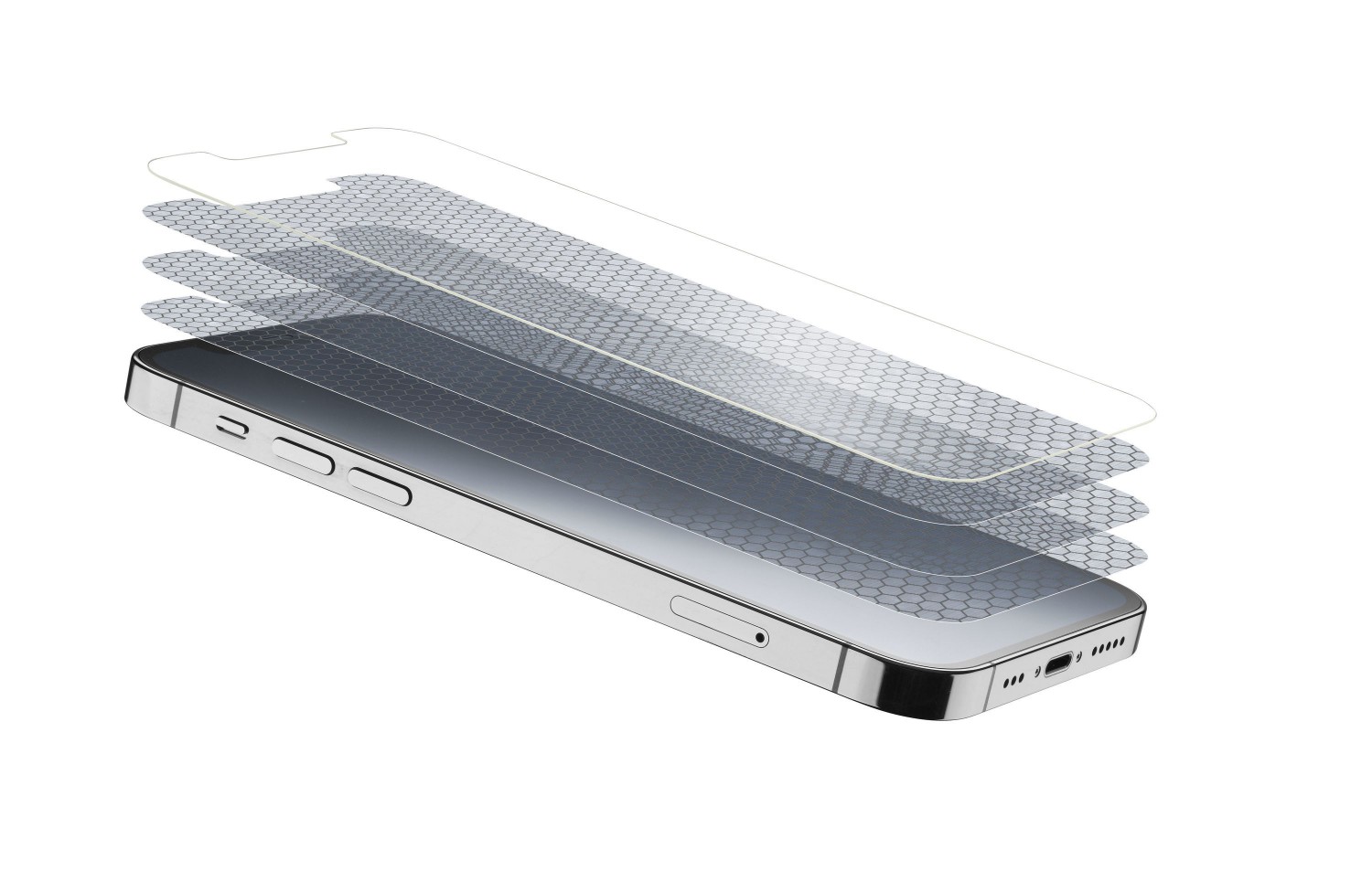 Prémiové ochranné tvrzené sklo Cellularline TETRA FORCE GLASS pro Apple iPhone 13/13 Pro