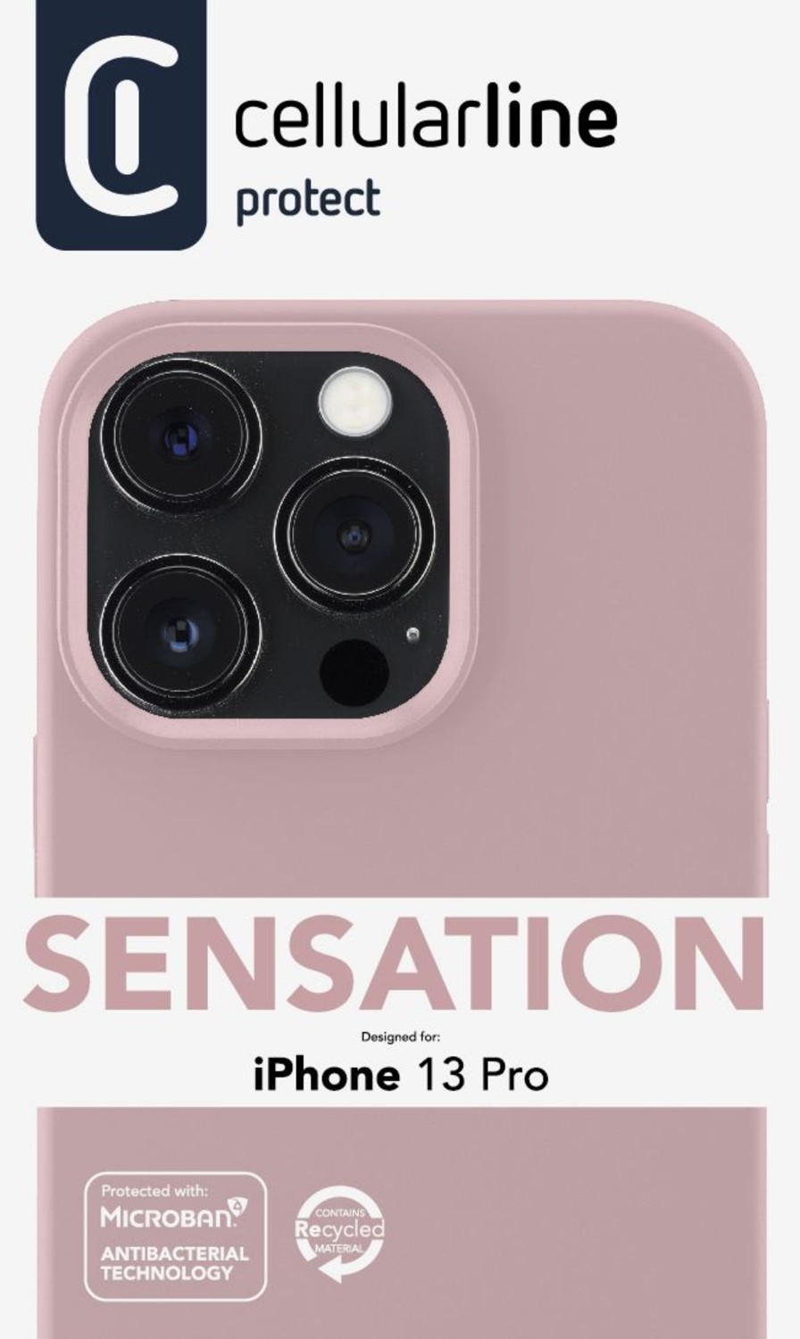 Silikonový kryt Cellularline Sensation pro Apple iPhone 13 Pro, růžová