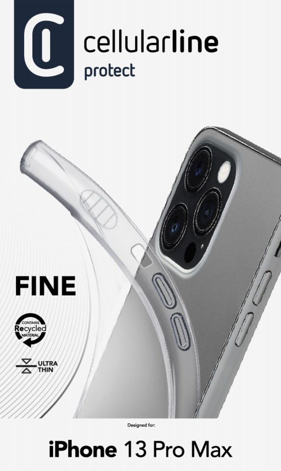 CellularLine Fine extratenký zadní kryt pro Apple iPhone 13 Pro Max, transparentní