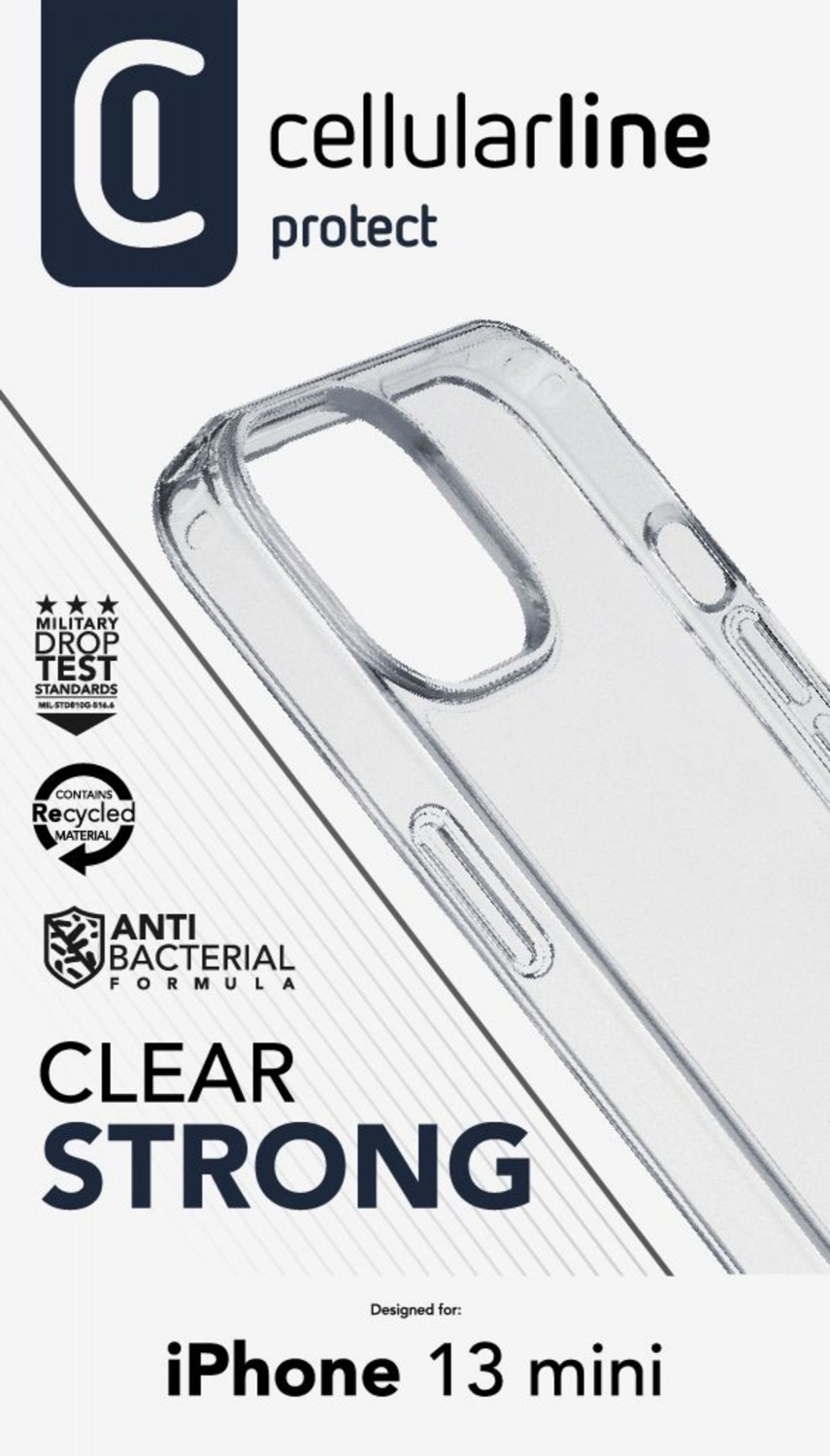 Zadní kryt Cellularline Clear Duo pro Apple iPhone 13 Mini, transparentní 