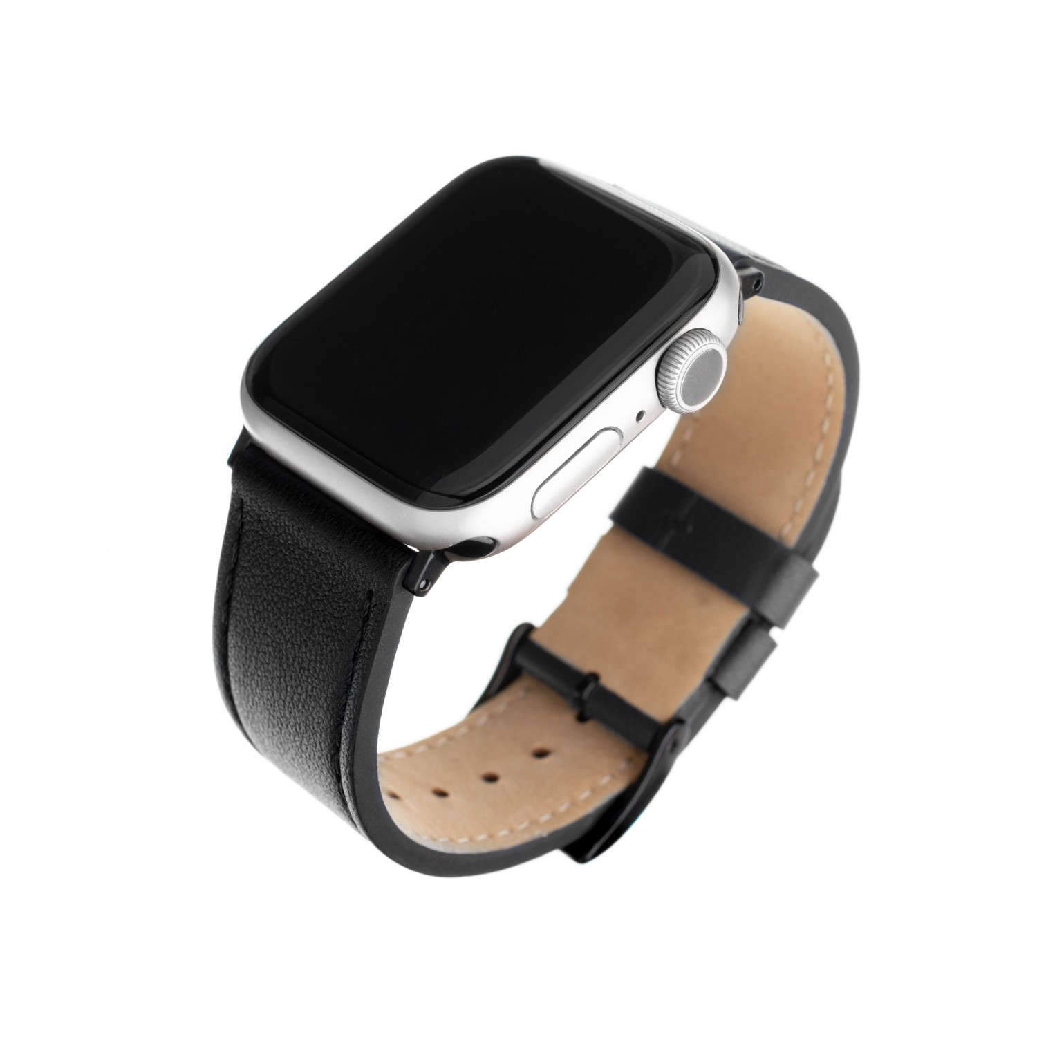 Levně Kožený řemínek FIXED Leather Strap pro Apple Watch 42mm/44mm, černá