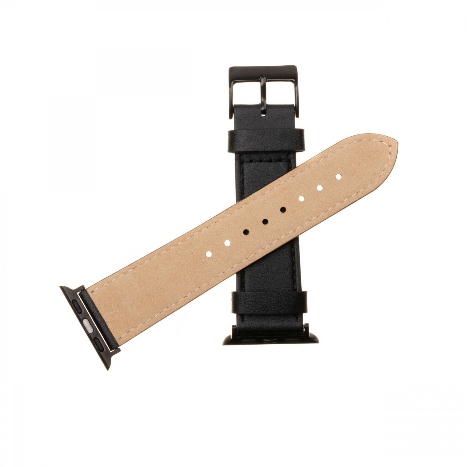 Kožený řemínek FIXED Leather Strap pro Apple Watch 42mm/44mm, černá