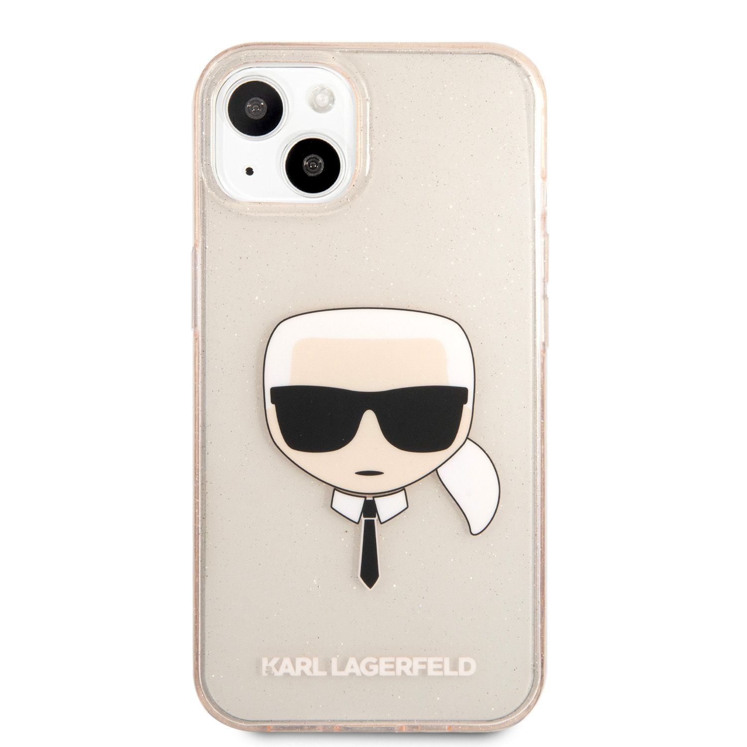 Levně Zadní kryt Karl Lagerfeld TPU Full Glitter Karl Head KLHCP13SKHTUGLGO pro Apple iPhone 13 mini, zlatá