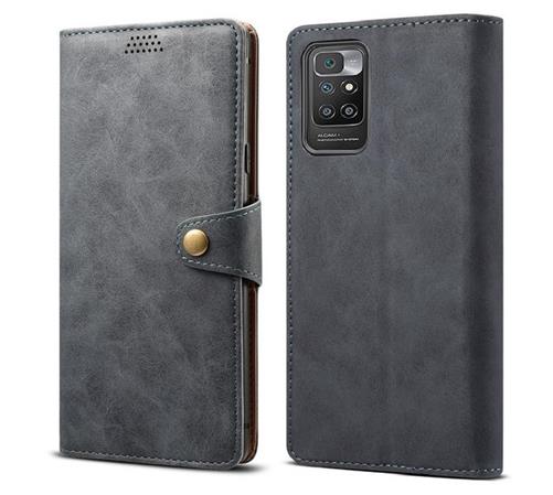 Lenuo Leather flipové pouzdro, obal, kryt na Xiaomi Redmi 10 dark grey