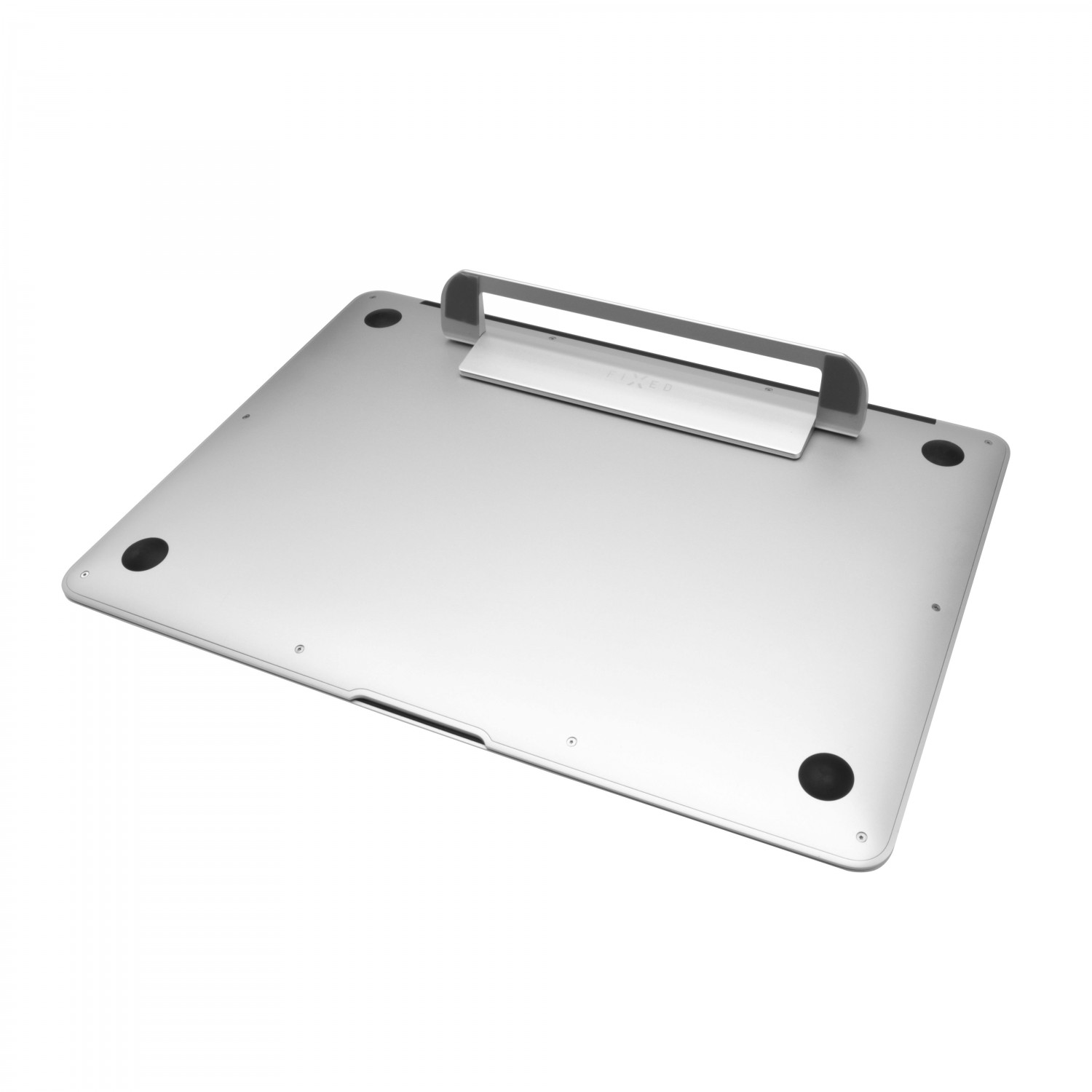 Nalepovací hliníkový stojánek FIXED Frame Mini pro notebooky a tablety, stříbrná