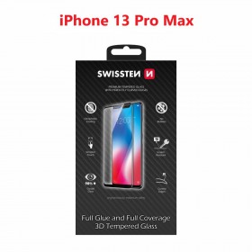 Tvrzené sklo Swissten Ultra Durable 3D Full Glue Glass pro Apple iPhone 13 Pro Max, černá