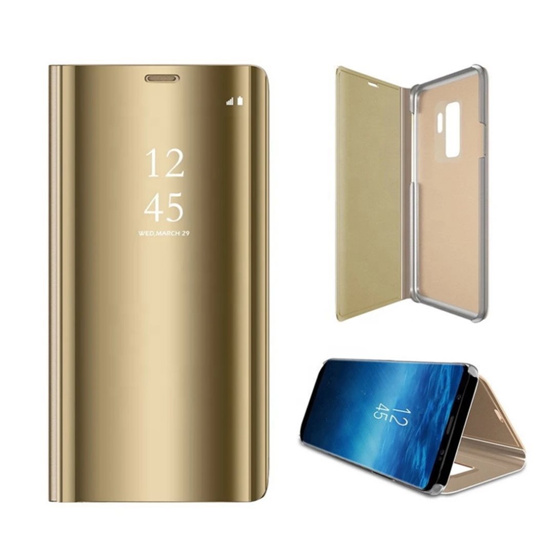 Cu-Be Clear View flipové pouzdro, obal, kryt Samsung Galaxy A12, zlatá