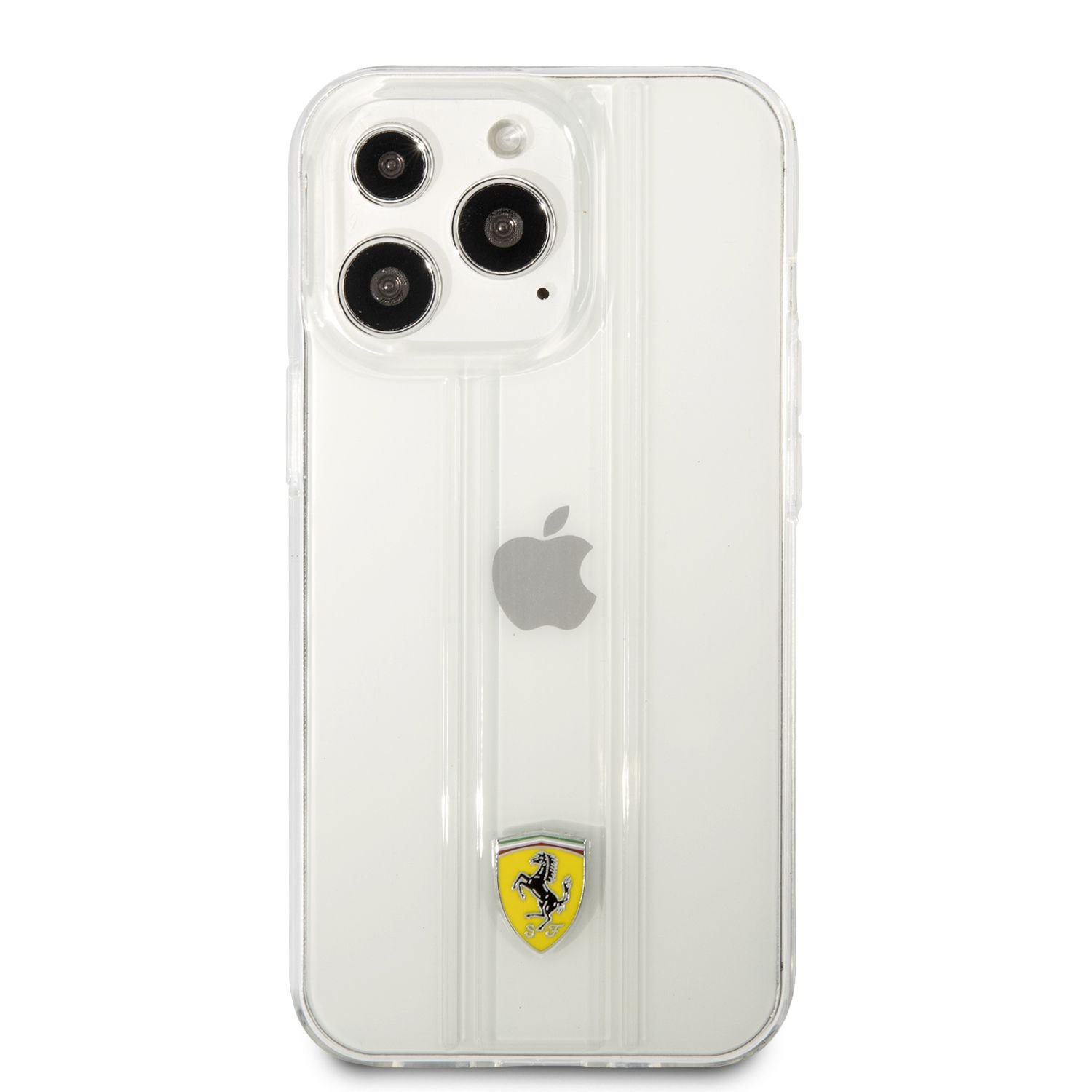 Levně Ferrari 3D Stripes zadní kryt FES3SHCP13LTR Apple iPhone 13 Pro, transparentní