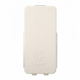 Bugatti Ultra Thin Flip Kožené Pouzdro White pro iPhone 5