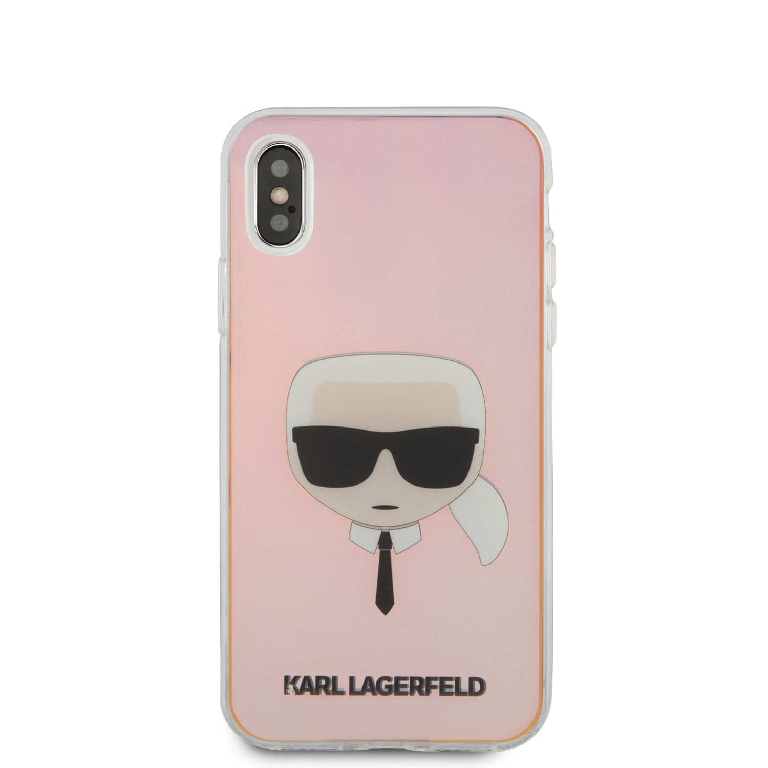 Zadní kryt Karl Lagerfeld PC/TPU Head KLHCPXPCKHML pro Apple iPhone X/XS Iridescent 