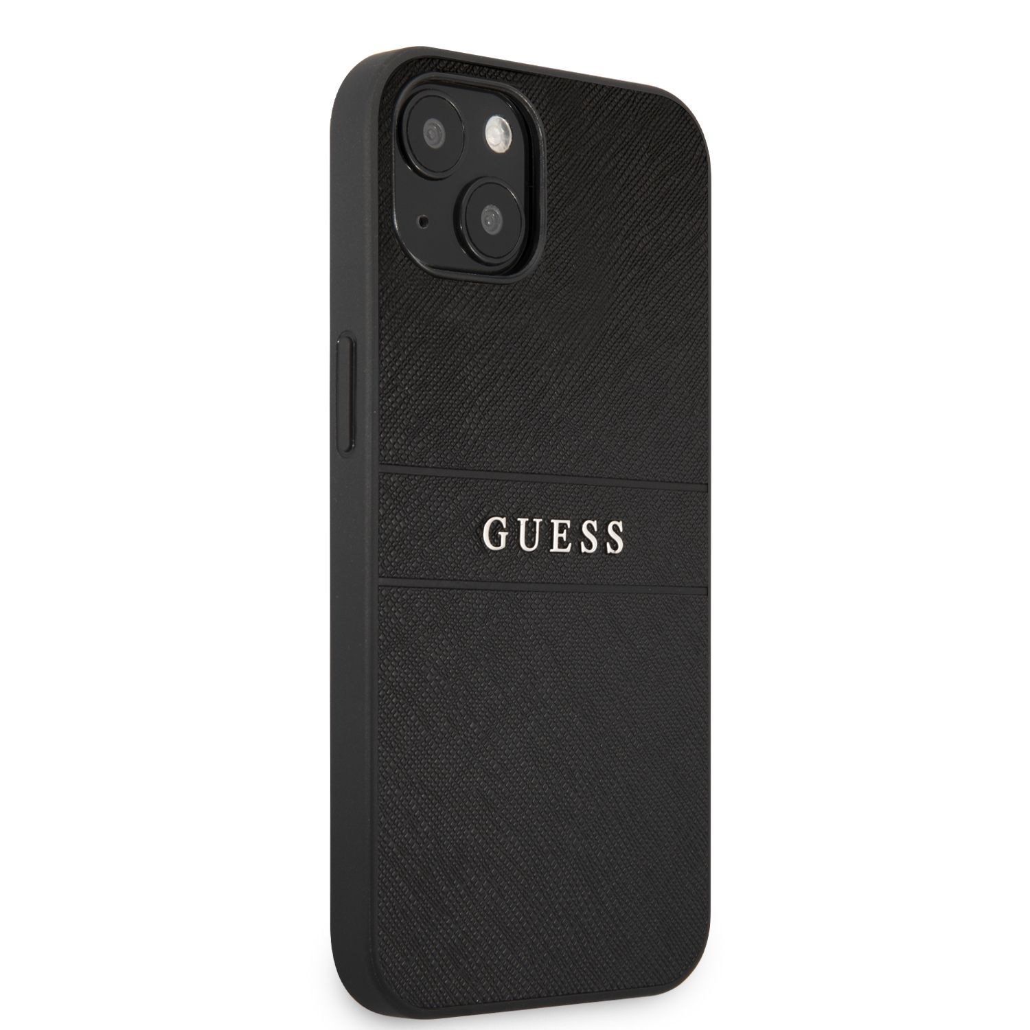 Zadní kryt Guess PU Leather Saffiano GUHCP13MPSASBBK pro Apple iPhone 13, černá