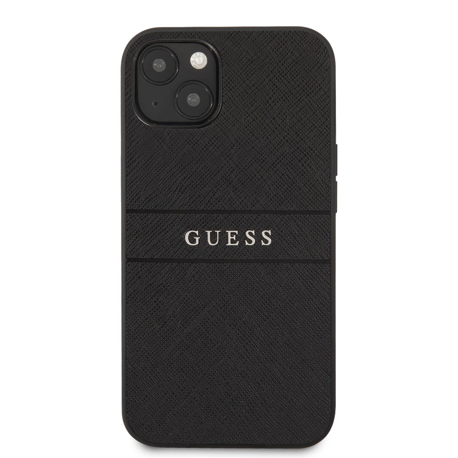 Zadní kryt Guess PU Leather Saffiano GUHCP13MPSASBBK pro Apple iPhone 13, černá