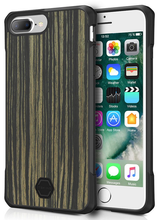 Odolné pouzdro, obal, kryt na Apple iPhone 6/6s/7/8 Plus, ITSKINS Hybrid Atom, černá