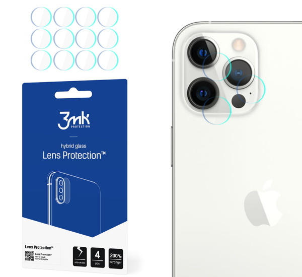 Levně Hybridní sklo 3mk Lens ochrana kamery pro Apple iPhone 13 Pro Max (4ks)