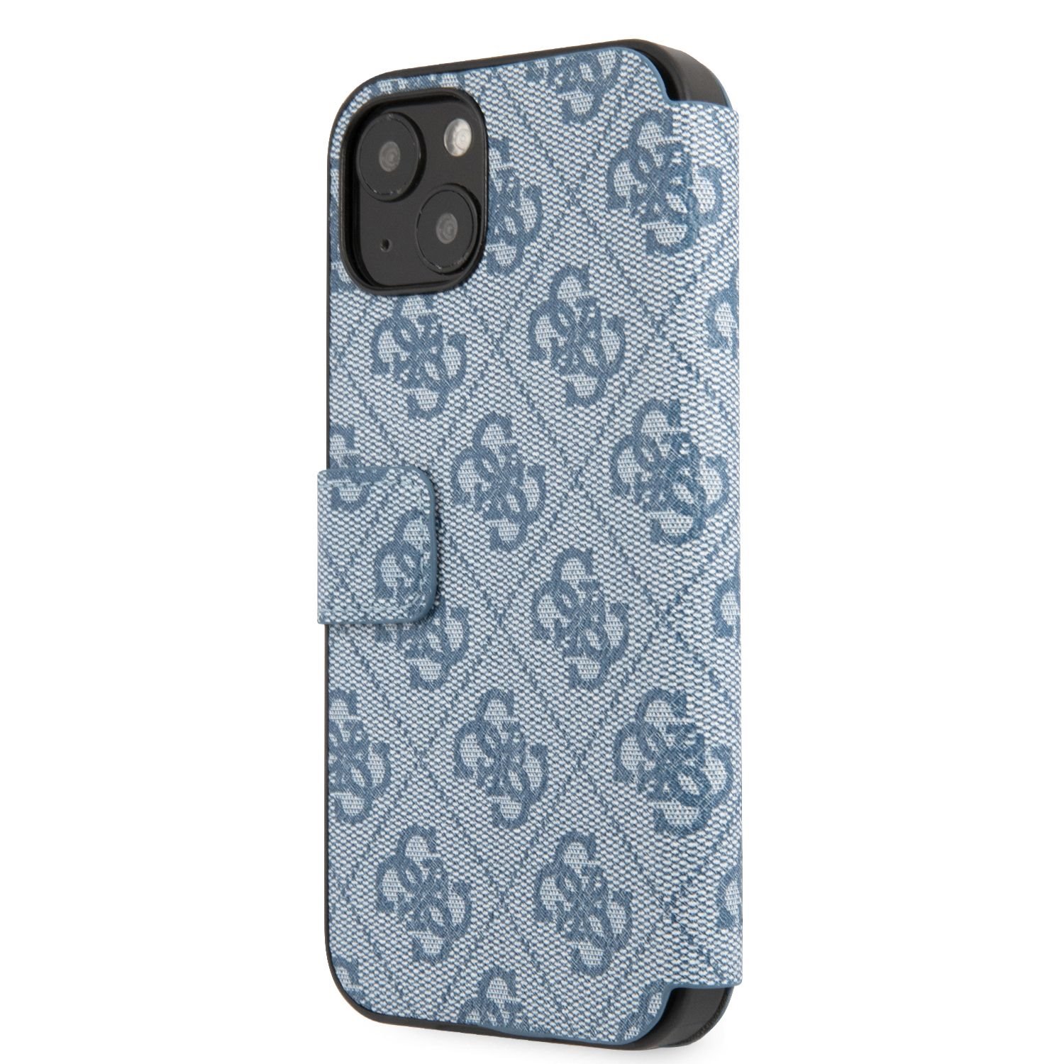 Flipové pouzdro, obal, kryt na Apple iPhone 13, Guess 4G Metal Logo GUBKP13M4GMGBL, modrá