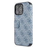 Flipové pouzdro, obal, kryt na Apple iPhone 13 Pro, Guess 4G Metal Logo GUBKP13L4GMGBL, modrá