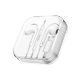 Sluchátka Hoco M1 Max Crystal Earphones for Lightning With Mic, bílá