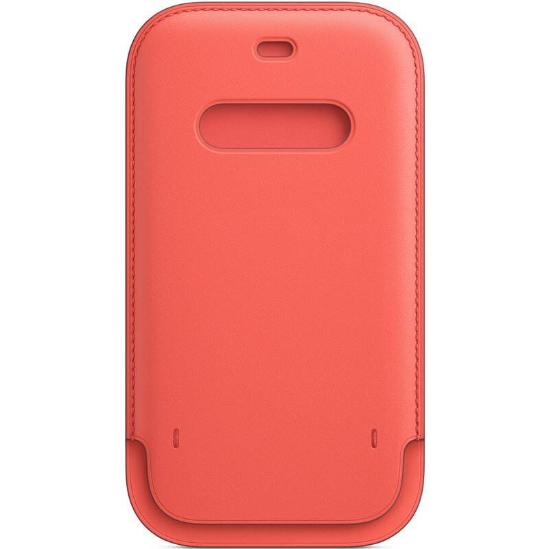 Levně Apple MagSafe Leather Sleeve ochranný kryt MHMN3ZM/A pro Apple iPhone 12 mini, pink citrus