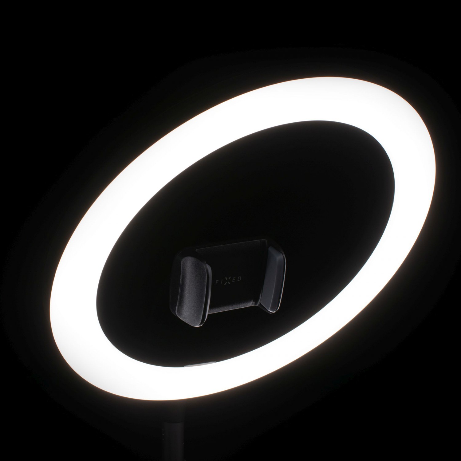 Stativ s LED svítidlem, 3/4" šroubem, držákem, ovládáním na USB kabelu, FIXED LEDRing, černá