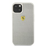 Zadní kryt na Apple iPhone 13, Ferrari Real Carbon FEHCP13MFCASI, stříbrná