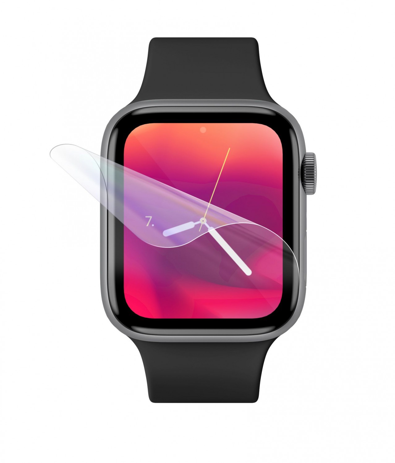 Silikonová fólie na displej Apple Watch 45mm, FIXED Invisible Protector, 2ks, čirá