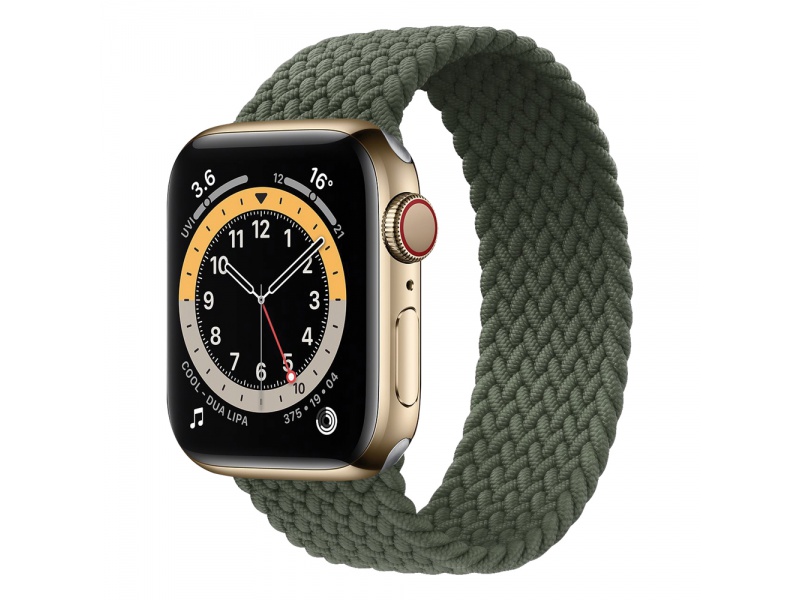 Řemínek COTEetCI Nylon Braided Band 145mm, pro Apple Watch 42 / 44mm, iverness green