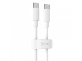Datový kabel Hoco High-Power 100W Charging Data Cable Type-C To Type-C, 2M, bílá