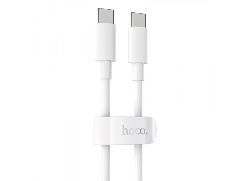 Datový kabel Hoco High-Power 100W Charging Data Cable Type-C To Type-C, 2M, bílá