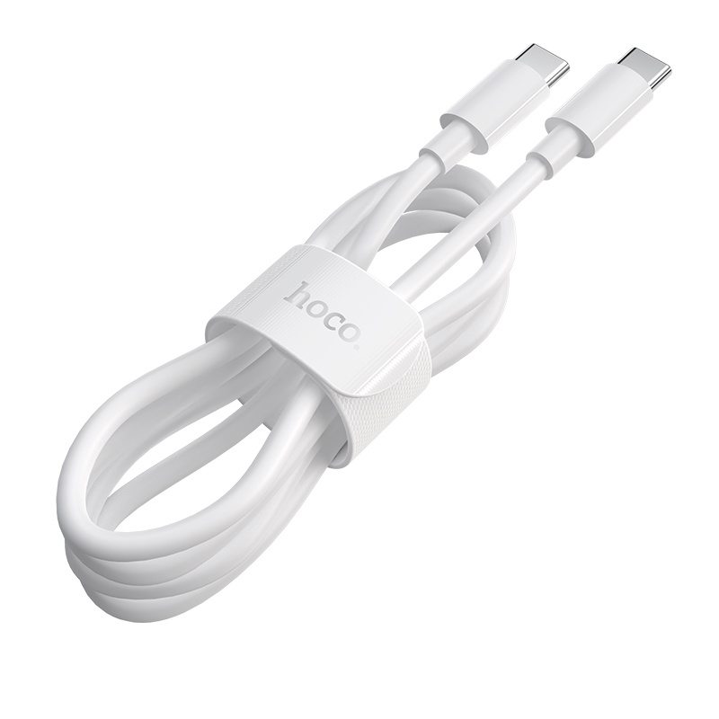 Datový kabel Hoco High-Power 100W Charging Data Cable Type-C To Type-C, 2M, bílá