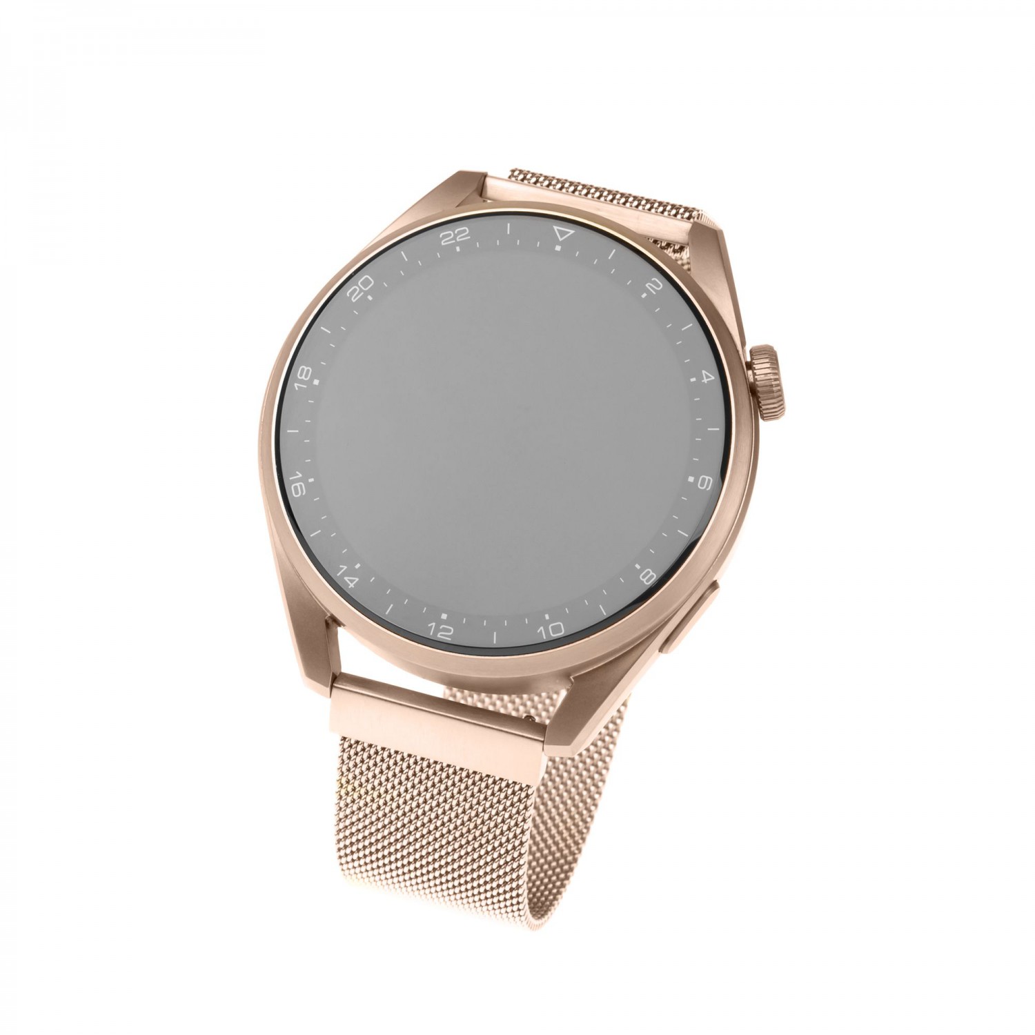 Levně Síťovaný nerezový řemínek FIXED Mesh Strap pro smartwatch, šířka 22mm, růžová/zlatá