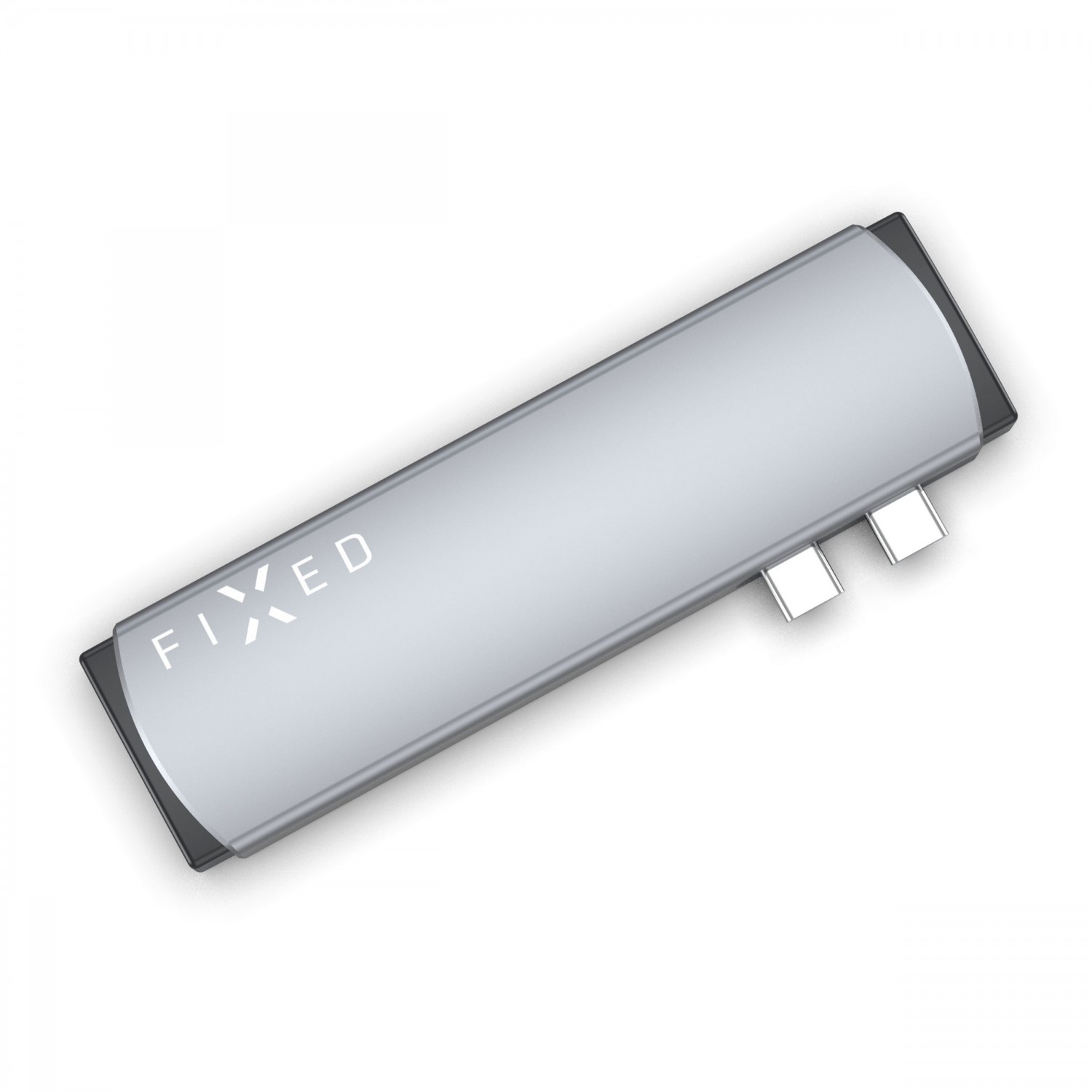 Levně 7-portový hliníkový USB-C FIXED HUB Mac pro MacBooky, šedá
