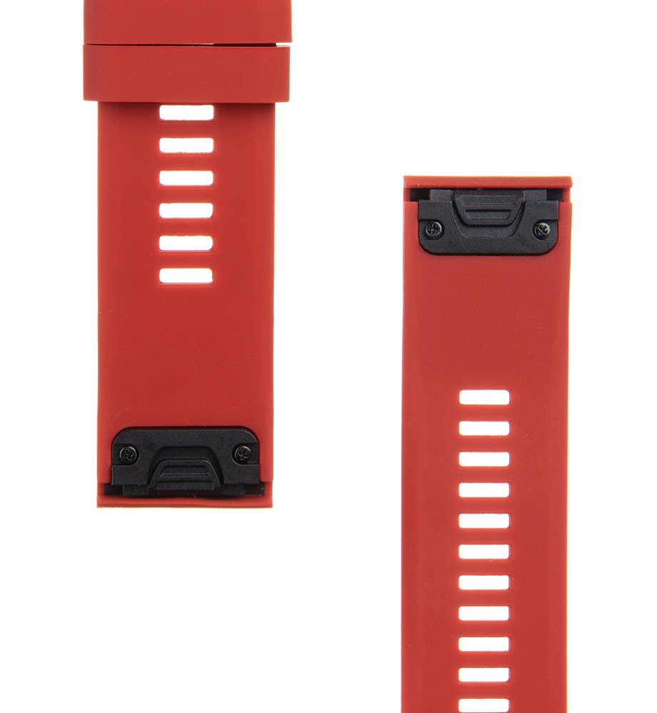 Silikonový řemínek Tactical 669 pro Garmin Fenix 5X/6X QuickFit 26mm, červená